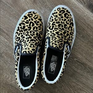 Vans Kids Leopard Print Slip-On Shoes